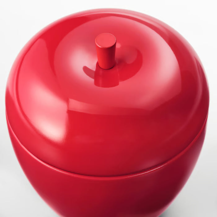 IKEA VINTERFINT Scented candle in metal tin, apple-shaped/Apple and cinnamon red, 24 hr