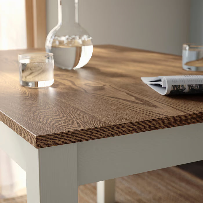 IKEA ALHULT / ÅLHULT Table and 4 chairs, beige/brown/Kabusa light beige beige, 120x80 cm (47 1/4x31 1/2 ")