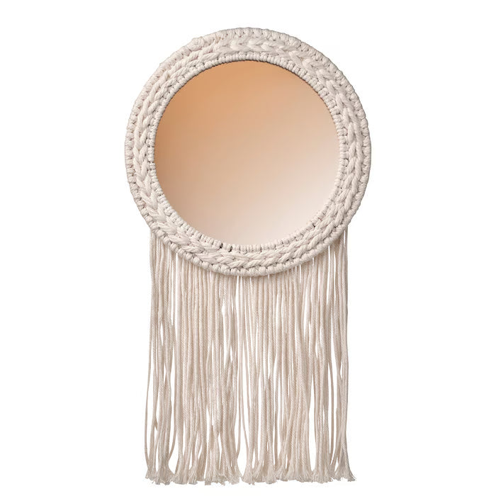 IKEA ENERGISKOG Decorative mirror, with fringes/beige copper-colour, 26x48 cm (10 ¼x19 ")