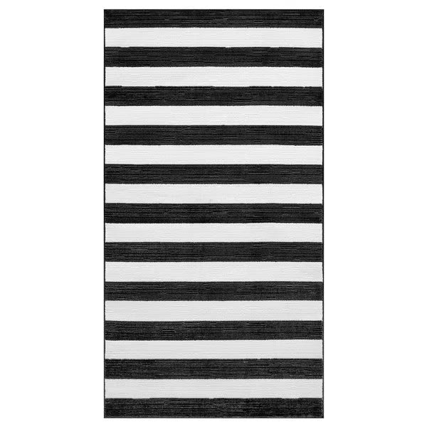 IKEA ELSYSTEM Rug, low pile, black/white/stripe, 80x150 cm (2 ' 7 "x4 ' 11 ")