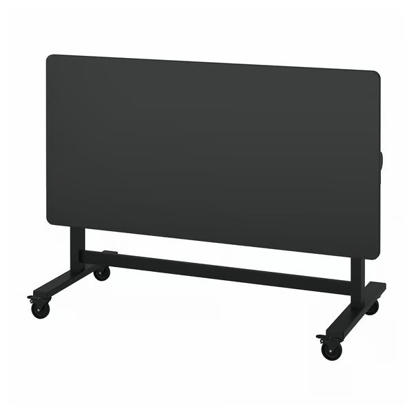 IKEA MITTZON Foldable table with castors, black, 140x70 cm (55 1/8x27 1/2 ")