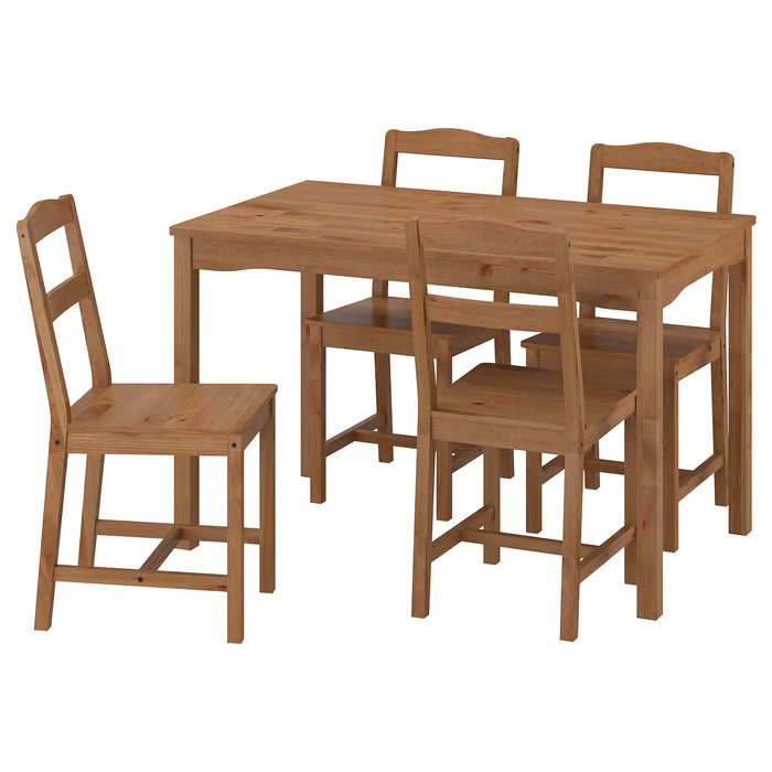 IKEA HÄGERNÄS Table and 4 chairs, antique stain pine