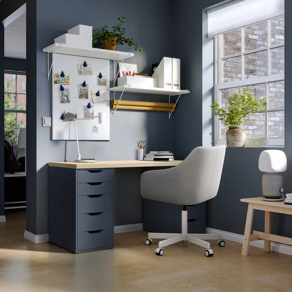 IKEA ALEX Drawer unit, black-blue, 36x70 cm (14 1/8x27 1/2 ")