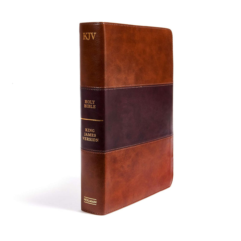 KJV Super Giant Print Reference Bible, Saddle Brown LeatherTouch, Indexed by Holman Bible Staff