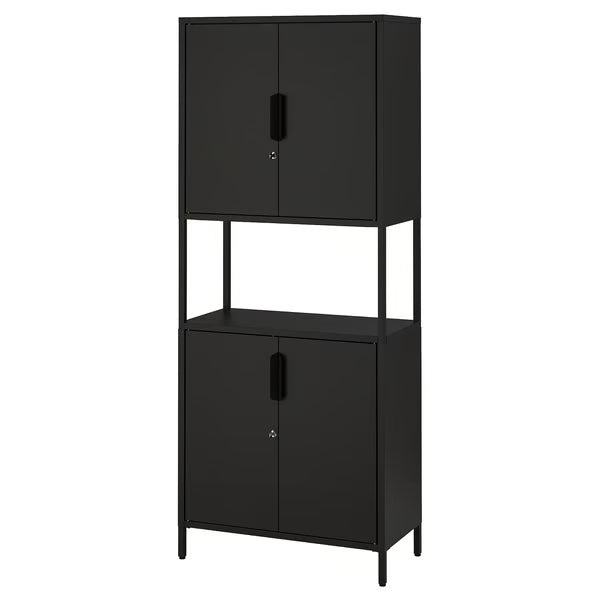 IKEA TROTTEN Cabinet with doors, anthracite, 70x35x173 cm (27 1/2x13 3/4x68 1/8 ")