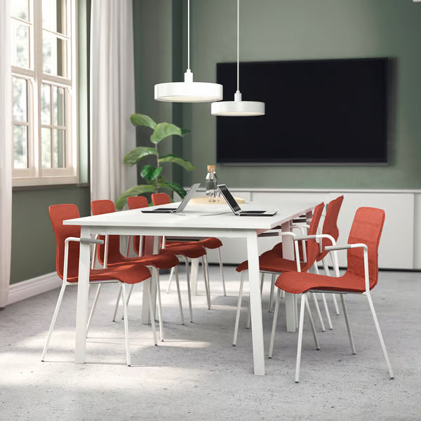 IKEA MITTZON Conference table, white, 120x108x75 cm (47 1/4x42 1/2x29 1/2 ")