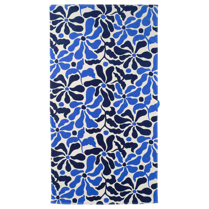 IKEA GULYXNE Beach towel, blue/floral pattern, 100x180 cm (39x71 ")