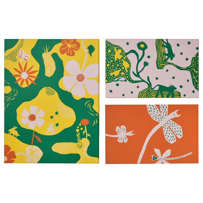 IKEA COLORADOGRAN Picture, set of 3, colourful adventures