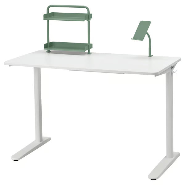 IKEA RELATERA Desk combination, white/light grey-green, 117x60 cm (46 1/8x23 5/8 ")