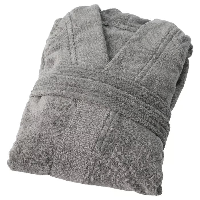 IKEA ROCKAN Bath robe, grey, L/XL