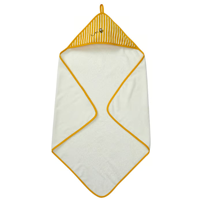 IKEA GRÖNFINK Baby towel with hood, yellow, 80x80 cm (31x31 ")