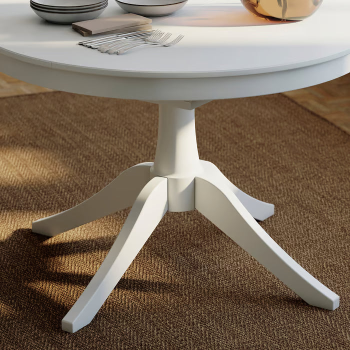 IKEA ROSENTORP / Näsinge Table and 4 chairs, white/Tibbleby beige-grey white, 110/155 cm (43 1/4/61 ")