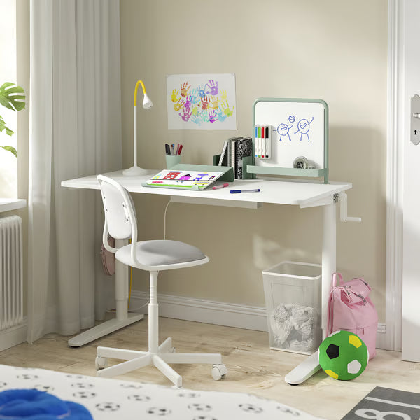 IKEA RELATERA Desk combination sit/stand, white/light grey-green, 117x60 cm (46 1/8x23 5/8 ")