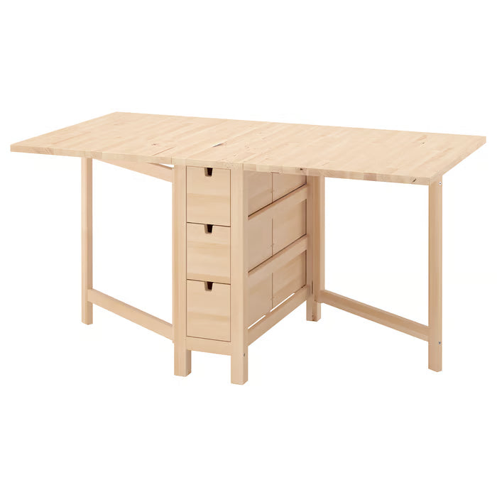 IKEA NORDEN Gateleg table, birch, 26/89/152x80 cm (10 1/4/35/59 7/8x31 1/2 ")