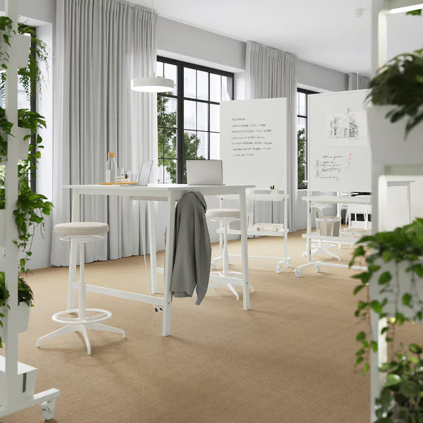 IKEA MITTZON Conference table, white, 120x108x105 cm (47 1/4x42 1/2x41 3/8 "