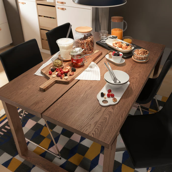 IKEA MORBYLANGA Table, oak veneer brown stained, 140x85 cm (55x33 ")