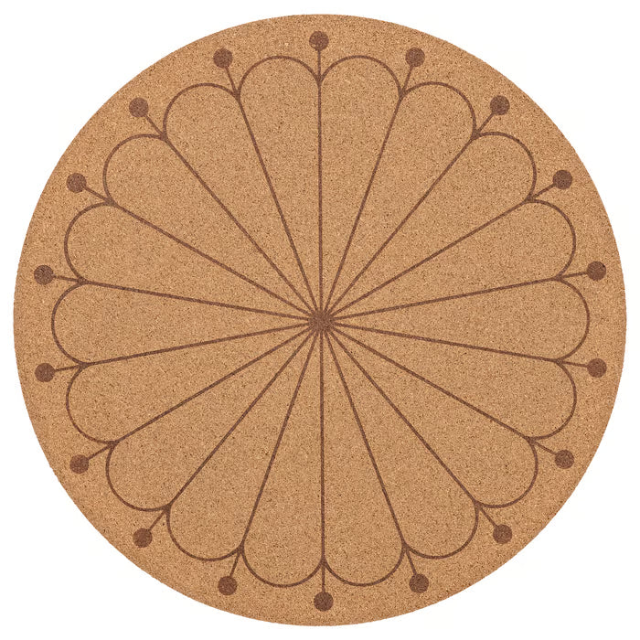 IKEA SVARTVIDE Place mat, cork/patterned, 35 cm (14 ")