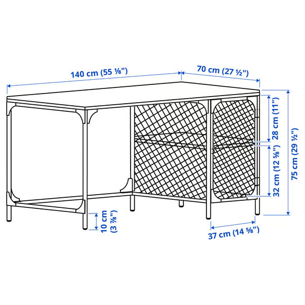 IKEA FJALLBO Desk, black, 140x70 cm (55 1/8x27 1/2 ")