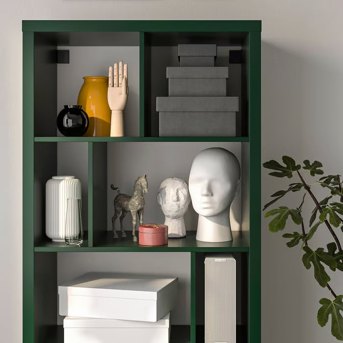 IKEA KALLAX Shelving unit, dark green, 147x77 cm (57 5/8x30 1/8 ")