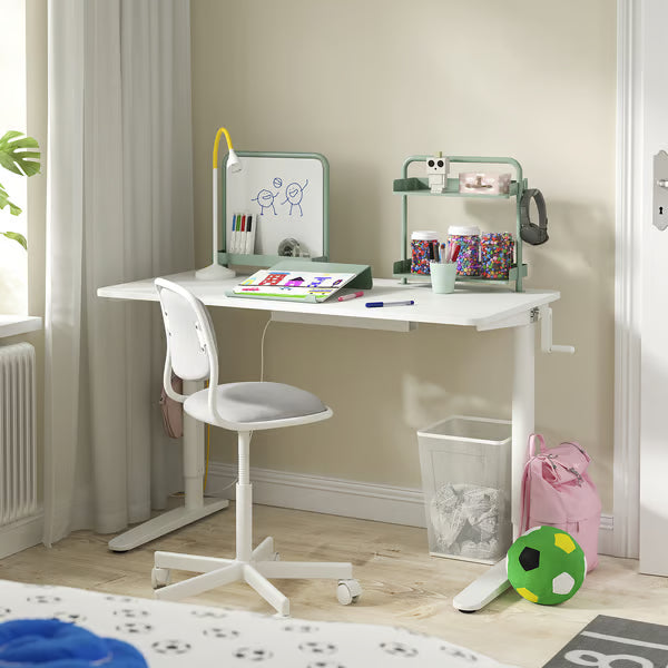 IKEA RELATERA Desk combination sit/stand, white/light grey-green, 117x60 cm (46 1/8x23 5/8 ")