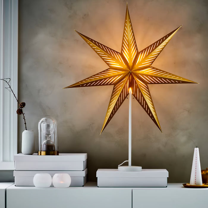 IKEA STRALA Lamp shade, brass-colour/stripe, 70 cm (28 ")