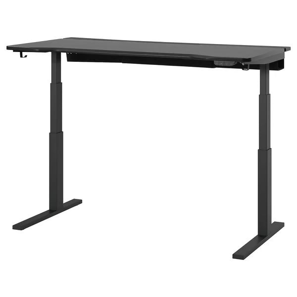 IKEA UTMANING Gaming desk sit/stand, electric/black, 160x80 cm (63x31 1/2 ")