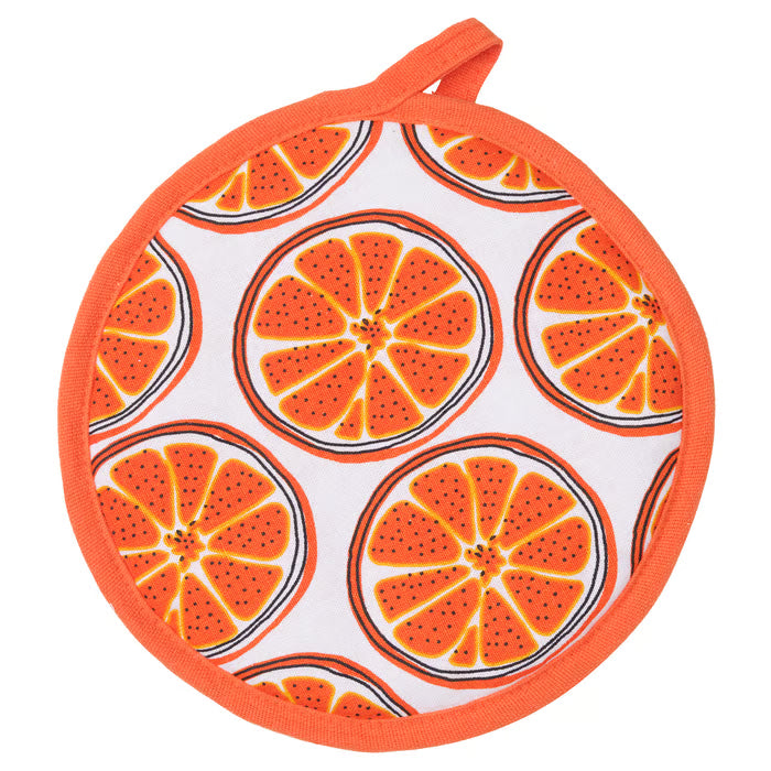 IKEA TORVFLY Pot holder, patterned/orange
