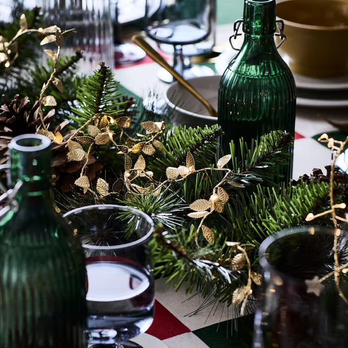 IKEA STRALA LED lighting chain with 40 lights, battery-operated leaf/gold-colour