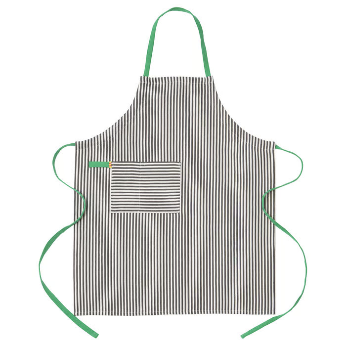 IKEA MAVINN Apron, black white/stripe, 92x90 cm (36x35 ")