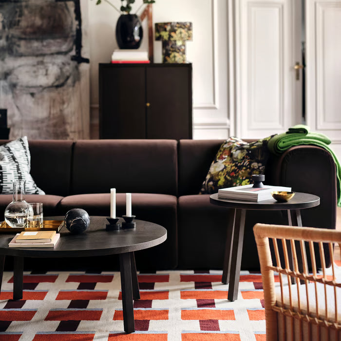 IKEA STOCKHOLM 2025 Rug, flatwoven, white/brown/light blue handwoven, 240x350 cm (7 ' 10 "x11 ' 6 ")