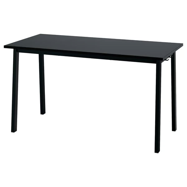 IKEA MITTZON Conference table, black stained ash veneer/black, 140x68x75 cm (55 1/8x26 3/4x29 1/2 ")