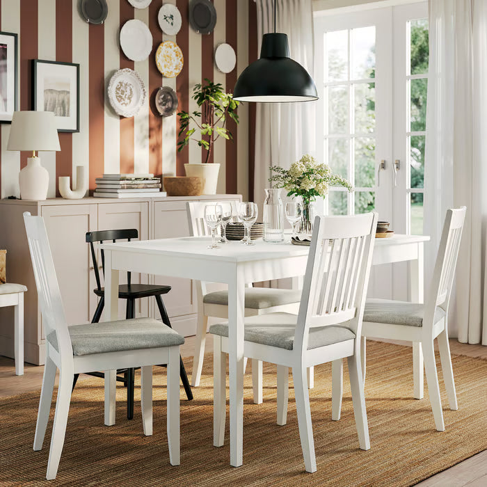 IKEA Näsinge Chair, white/Tibbleby beige-grey