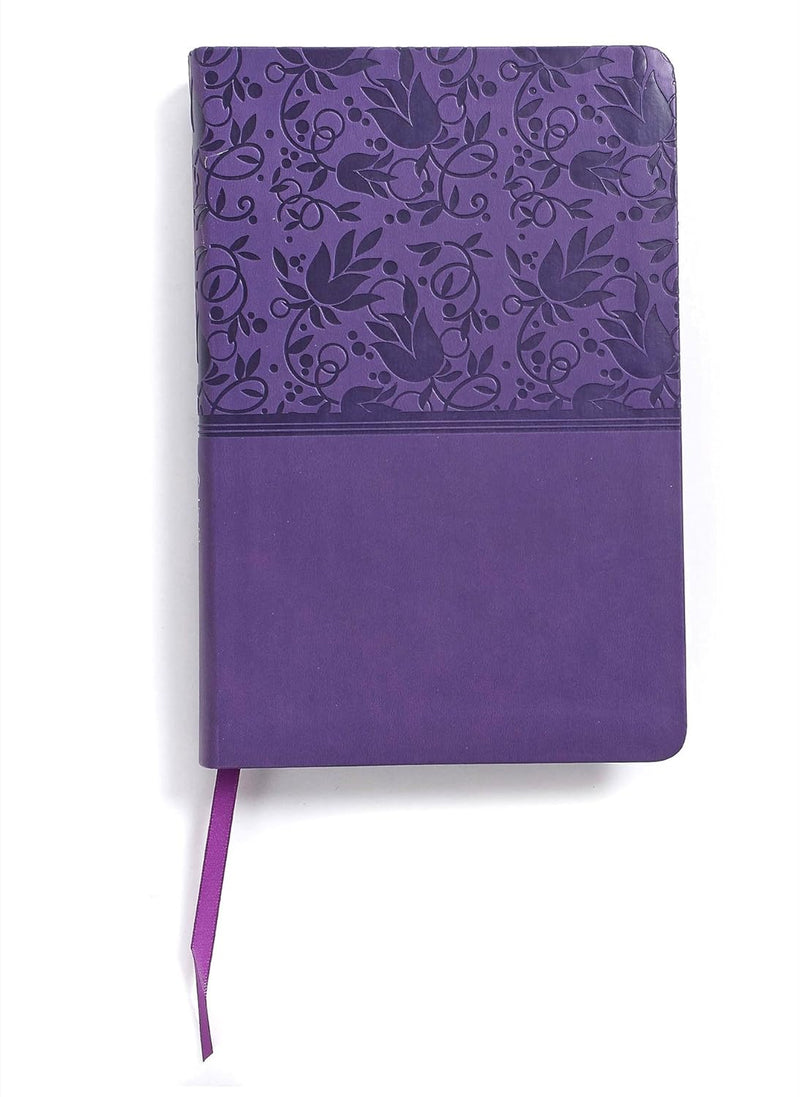 NKJV Large Print Personal Size Reference Bible, Purple Leather Touch by Holman Bible Staff