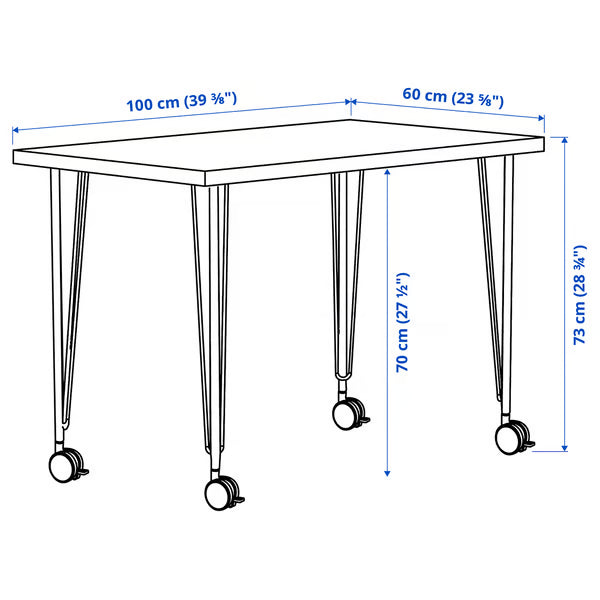 IKEA LINNMON / KRILLE Desk, black-brown/black, 100x60 cm (39 3/8x23 5/8 ")