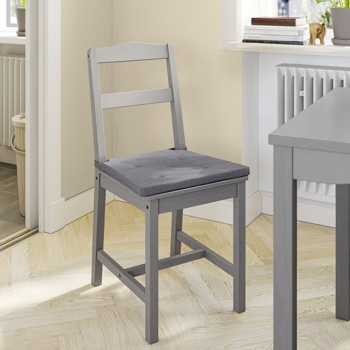 IKEA JUSTINA Chair pad, grey, 42/35x40x4 cm (17/14x16x2 ")