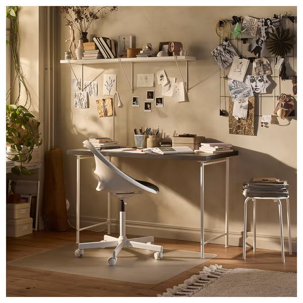 IKEA LAGKAPTEN / SPÄND Desk, black-brown/white, 120x60 cm (47 1/4x23 5/8 ")