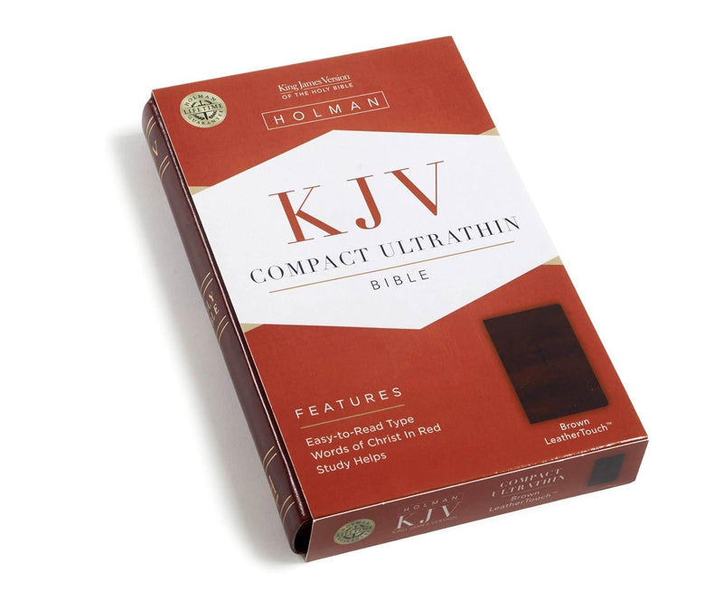 KJV Compact Ultrathin Bible, Brown LeatherTouch by Holman Bible Staff
