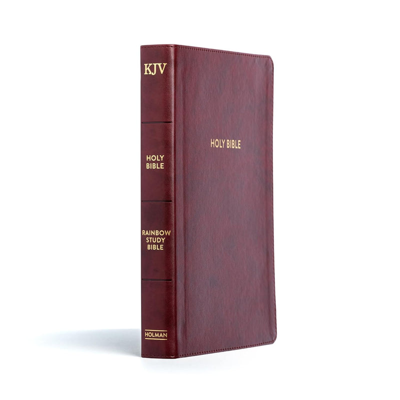 KJV Rainbow Study Bible – Burgundy Leather touch by Holman Bible Publishers