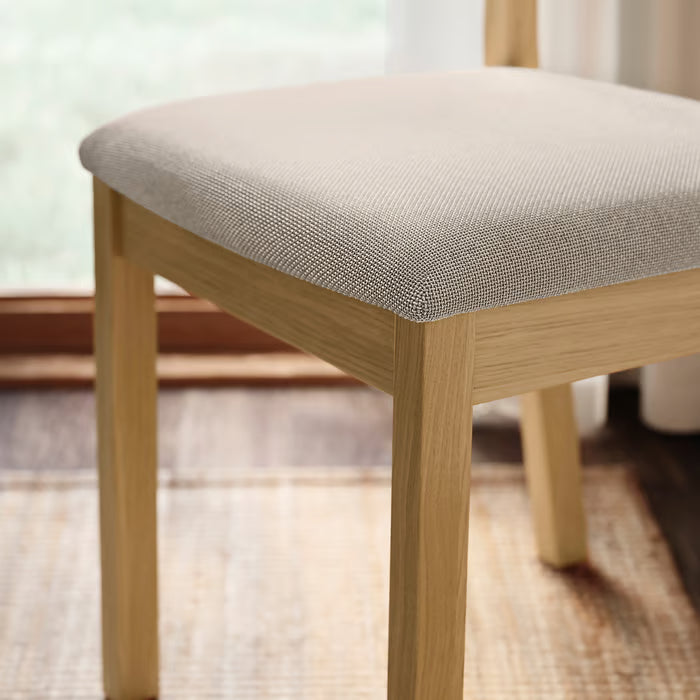 IKEA TONSTAD / TONSTAD Table and 6 chairs, oak veneer/oak effect Fridtuna light beige, 200x85 cm (78 3/4x33 1/2 ")