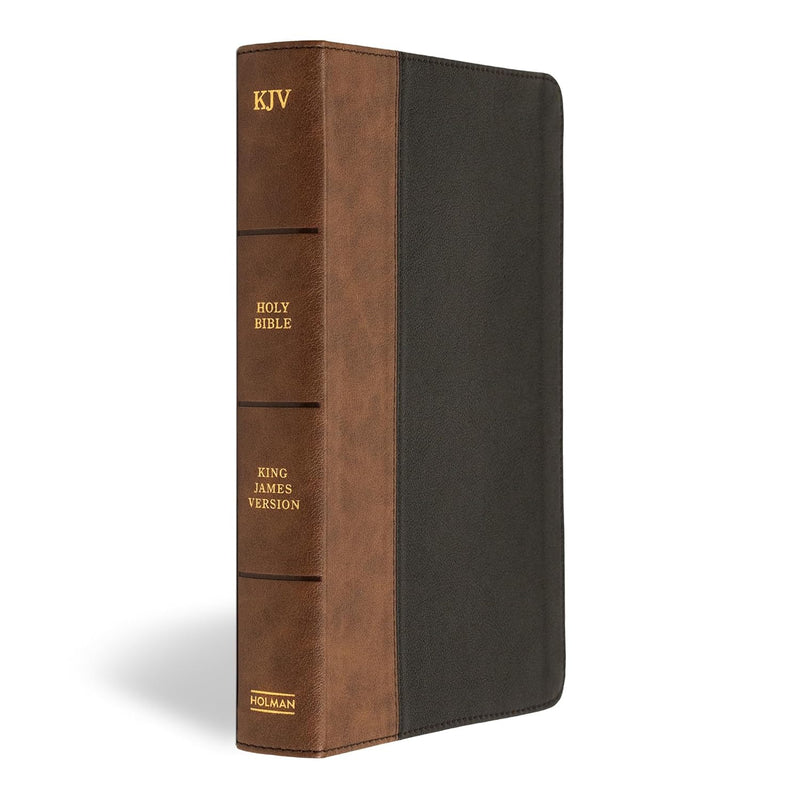 Personal Size Giant Print Bible, Black/Brown LeatherTouch, Indexed by Holman Bible Publishers
