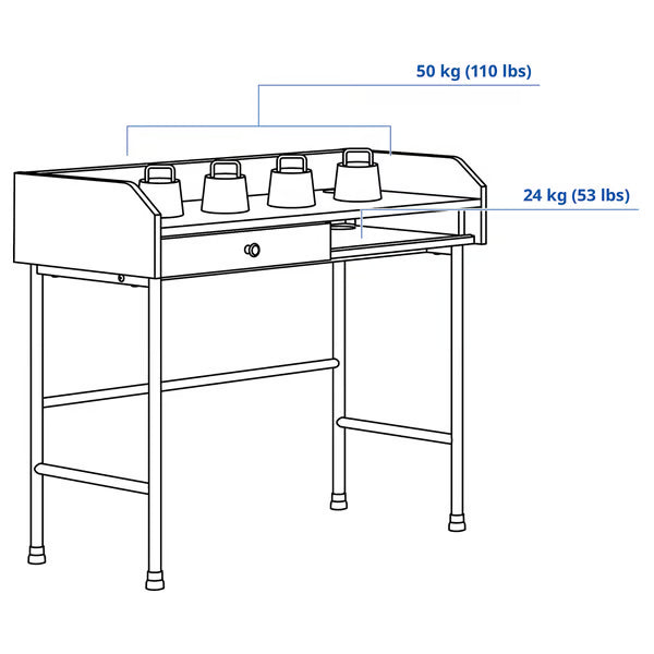 IKEA HAUGA Desk, beige, 100x45 cm (39 3/8x17 7/8 ")