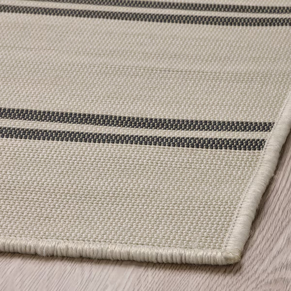 IKEA VIRKLUND Rug flatwoven, in/outdoor, beige/dark grey, 160x230 cm (5 ' 3 "x7 ' 7 ")