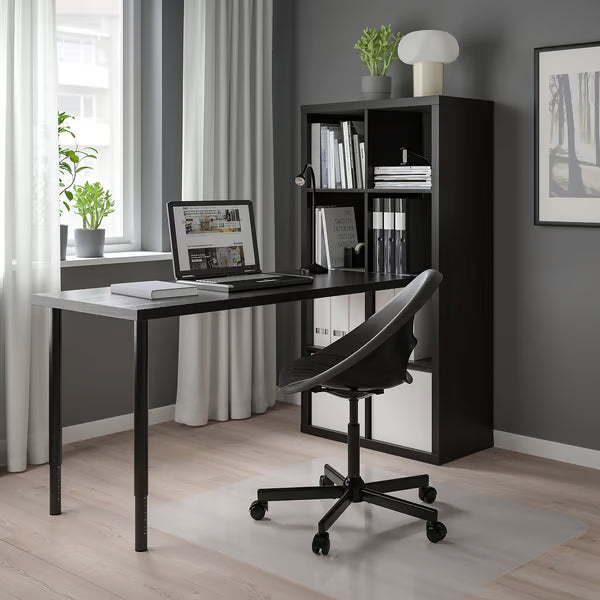 IKEA KALLAX / LAGKAPTEN Desk combination, black/black-brown, 77x179x147 cm (30 1/8x70 1/2x57 5/8 ")