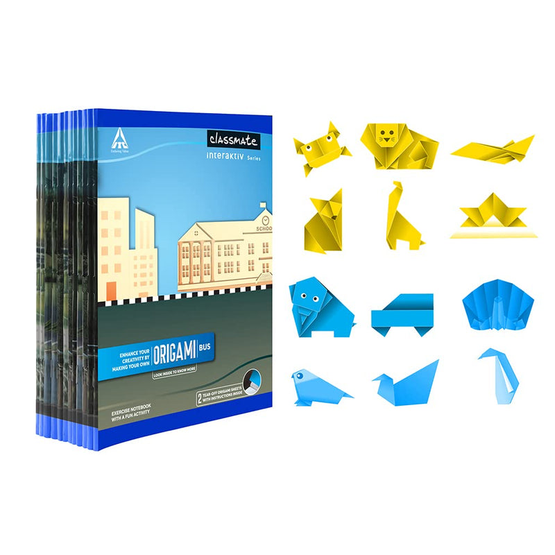 Classmate Origami Notebooks - Single Line, 168 Pages, 240 mm x 180 mm - Pack Of 12 Visit the Classmate Store