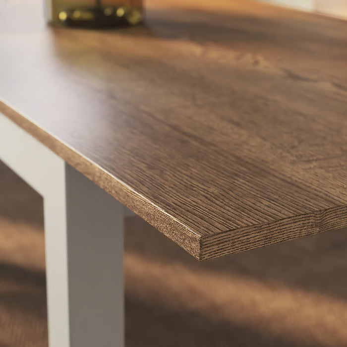 IKEA ALHULT / ÅLHULT Table and 6 chairs, beige/brown/Kabusa light beige beige, 170/220x80 cm (66 7/8/86 5/8x31 1/2 ")