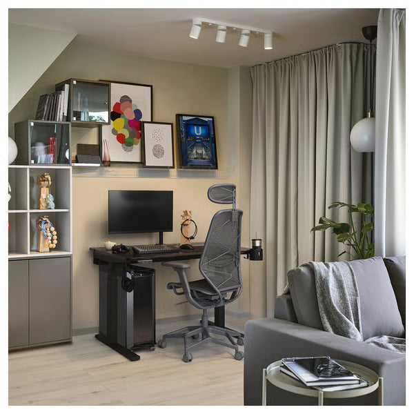 IKEA UTMANING Gaming desk sit/stand, electric/black, 120x80 cm (47 1/4x31 1/2 ")