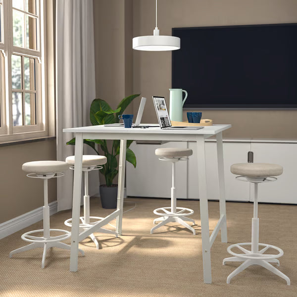 IKEA MITTZON Conference table, white, 140x108x105 cm (55 1/8x42 1/2x41 3/8 ")