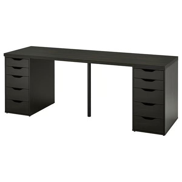 IKEA LAGKAPTEN / ALEX Desk, black-brown/black, 200x60 cm (78 3/4x23 5/8 ")