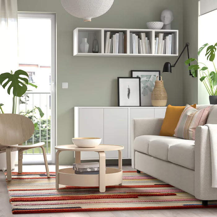 IKEA BRÖNDEN Rug, low pile, handmade multicolour/red, 170x240 cm (5 ' 7 "x7 ' 10 ")