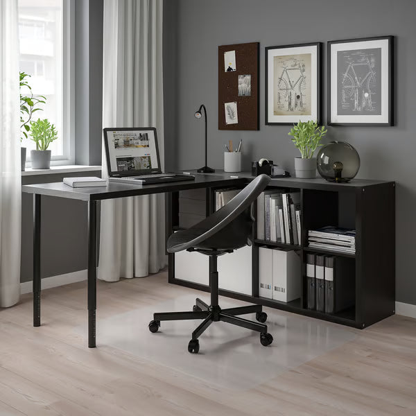 IKEA KALLAX / LAGKAPTEN Desk combination, black/black-brown, 77x159x147 cm (30 1/8x62 5/8x57 5/8 ")
